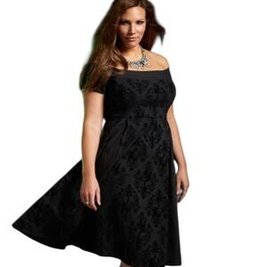 Disney Villians Maleficent Women's size 18 Off Shoulder Flocked Whimsigoth Dress